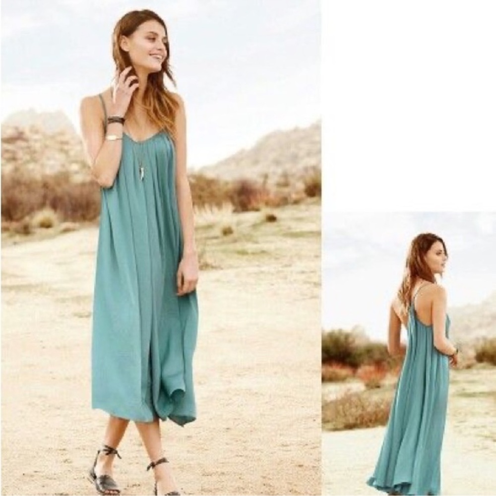 Banana Republic Green Maxi Skirt Asymmetrical A-Line Resort Wear